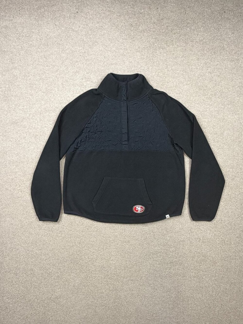 SF 49ers Fleece Sweatshirt Women's Size M Black Quarter Snap Pullover